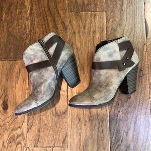 faux leather ankle booties